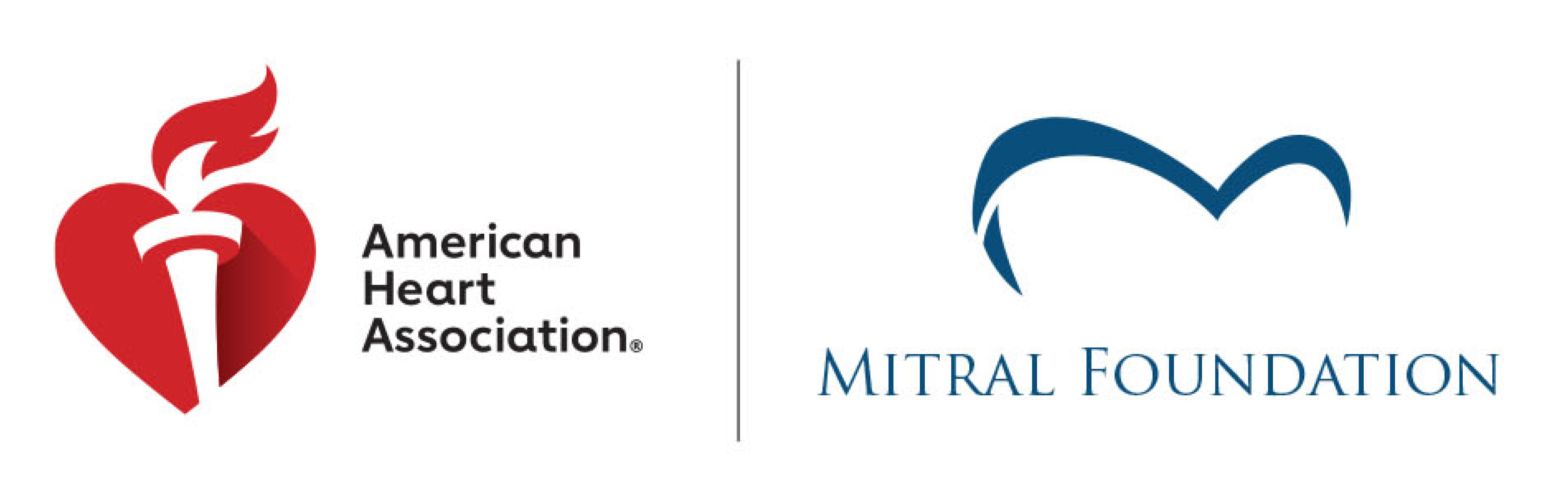 American Heart Association and Mitral Foundation co-brand logo