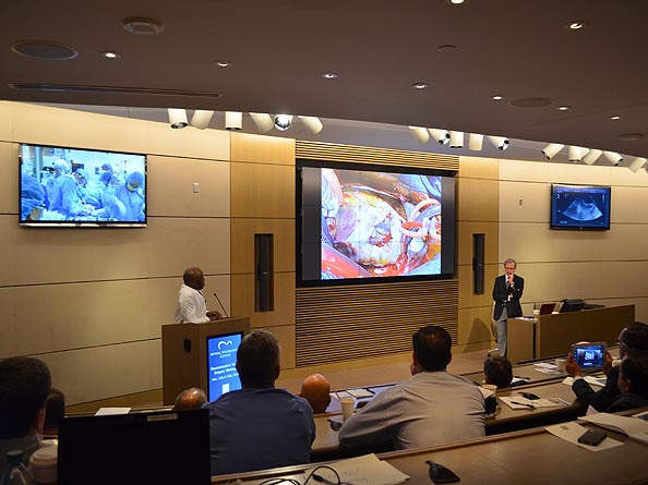 The state-of-the-art Mitral Foundation Center allows visiting physicians to see all aspects of a live surgery case.