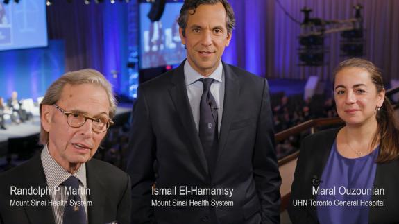 Screen capture of the video Ismail El-Hamamsy and Maral Ouzounian: Lifetime Management of Aortic Stenosis and Insufficiency
