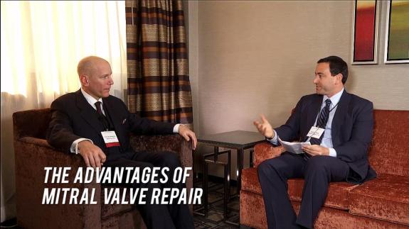Screen capture of the video David Adams: The Advantages of Mitral Valve Repair